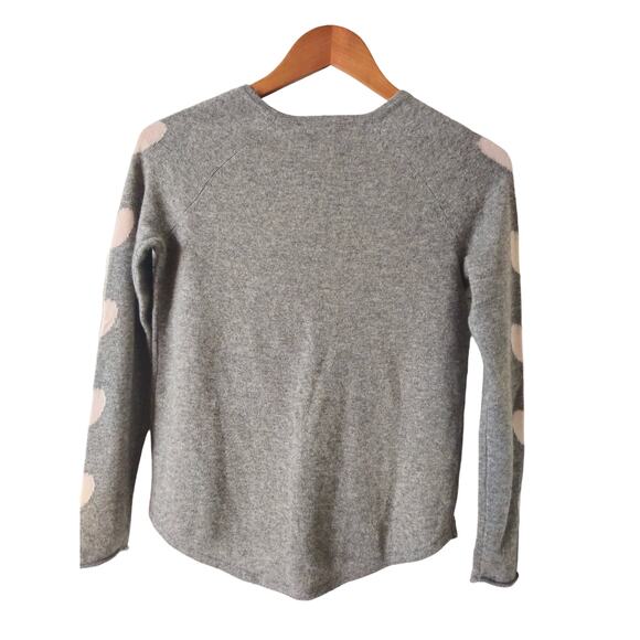 Future Paradise Cashmere Hearts Sweater Gray Pink Long Sleeve Size XS NWT - Picture 10 of 10